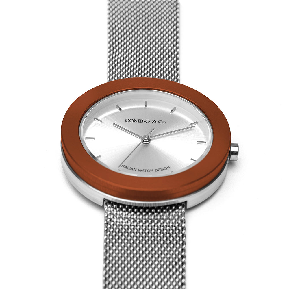 Oblò cassa silver - Cover arancio