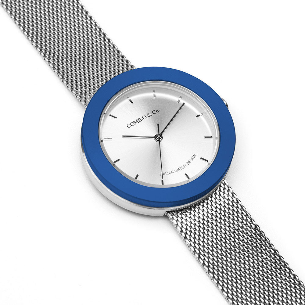 Oblò cassa silver - Cover blu
